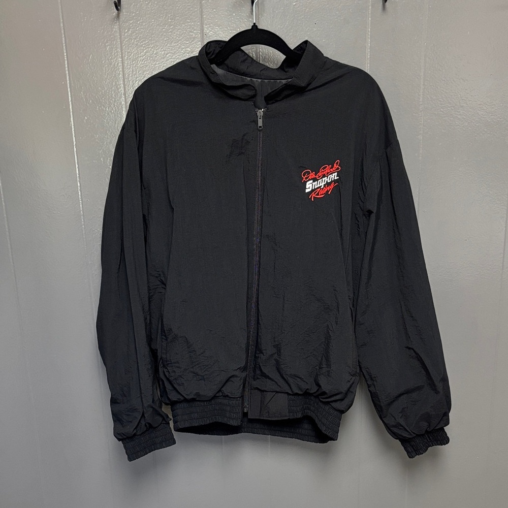 Vintage Snap Black Jacket with Red and White Embroidery